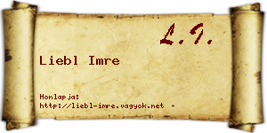 Liebl Imre névjegykártya